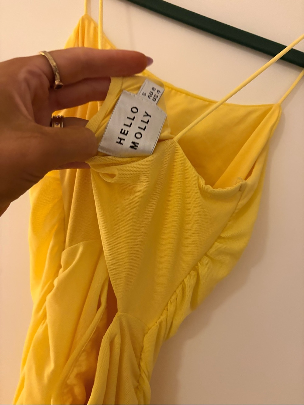 Hello Molly Yellow Ruched Slip Mini Dress - Picture 2 of 3